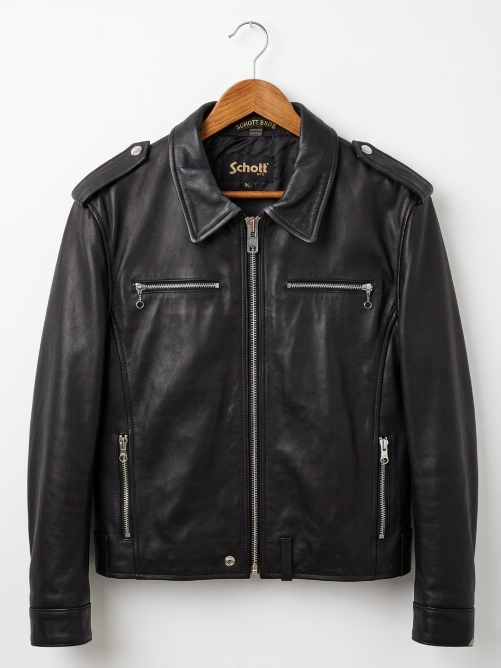 Scott Classic Black Leather Jacket